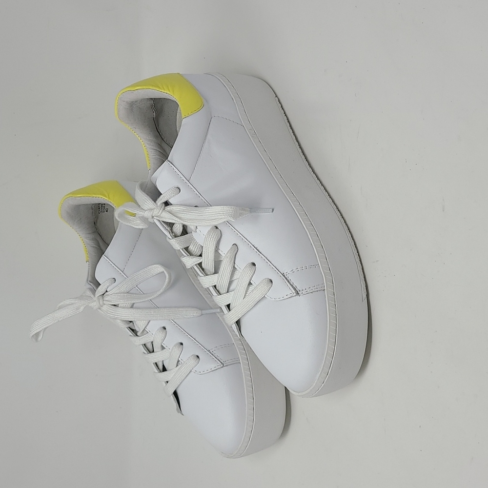 ASH Cult Women's Leather Sneaker White Yellow 10